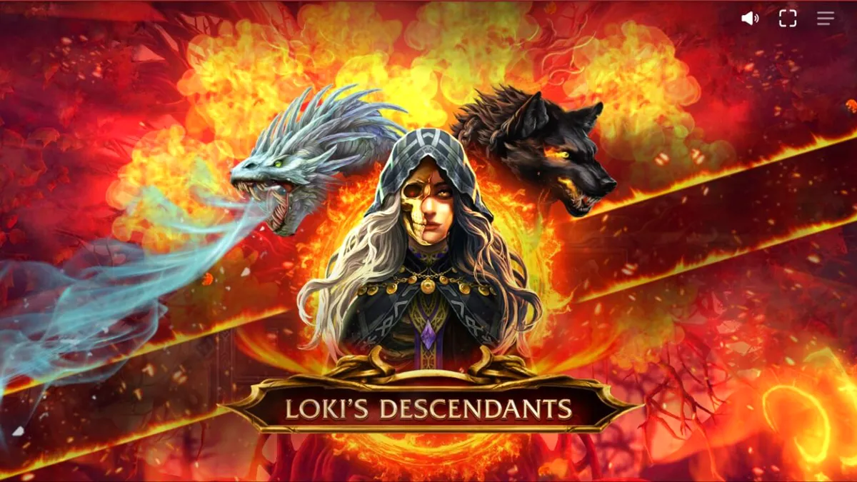 Giao diện trò chơi slot Loki’s Descendants với các biểu tượng thần thoại Bắc Âu